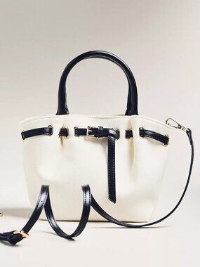 Anthropologie Mini Canvas Belted Tote